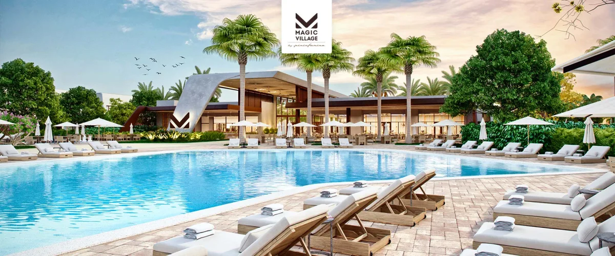 Clubhouse pool at Magic Village by Pininfarina, from the developer's material